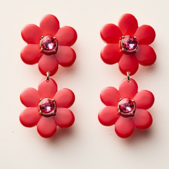 kate spade Jewelry - Kate Spade x Target Red Floral Linear Earrings NWT